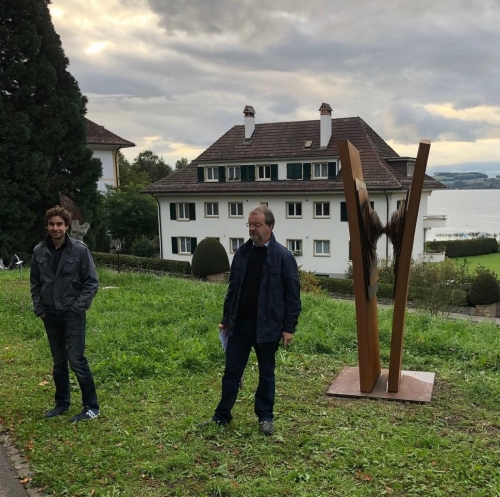 Emmanuel Lendenmann, Künstler (links) und Beat Winterberger, Stiftungsrat der Stiftung Museum Murten